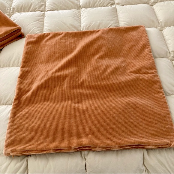 Three Custom Made Gold Colored Accent Pillow Covers 23”x23” - Picture 7 of 10